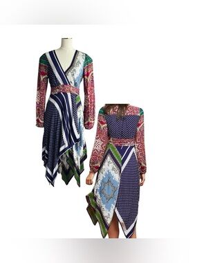 Moulinette Soeurs Anthropologie Istanbul Asymmetrical Wrap Dress, Size 6